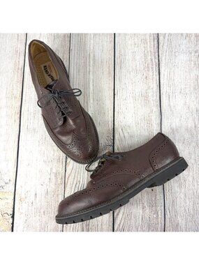 Vintage Walk-Over Mens Brown Leather Wingtip Brogue Derby Oxford Shoes Size 8.5M